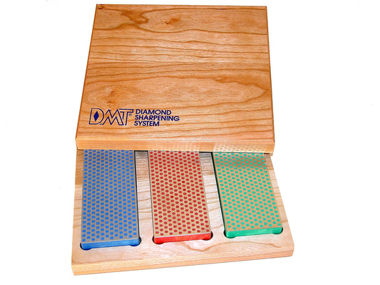 Dmt diamond sharpeners - 3 - 6-in. Diamond whetstone models in hard wood box - the best knife sharpeners made in usa