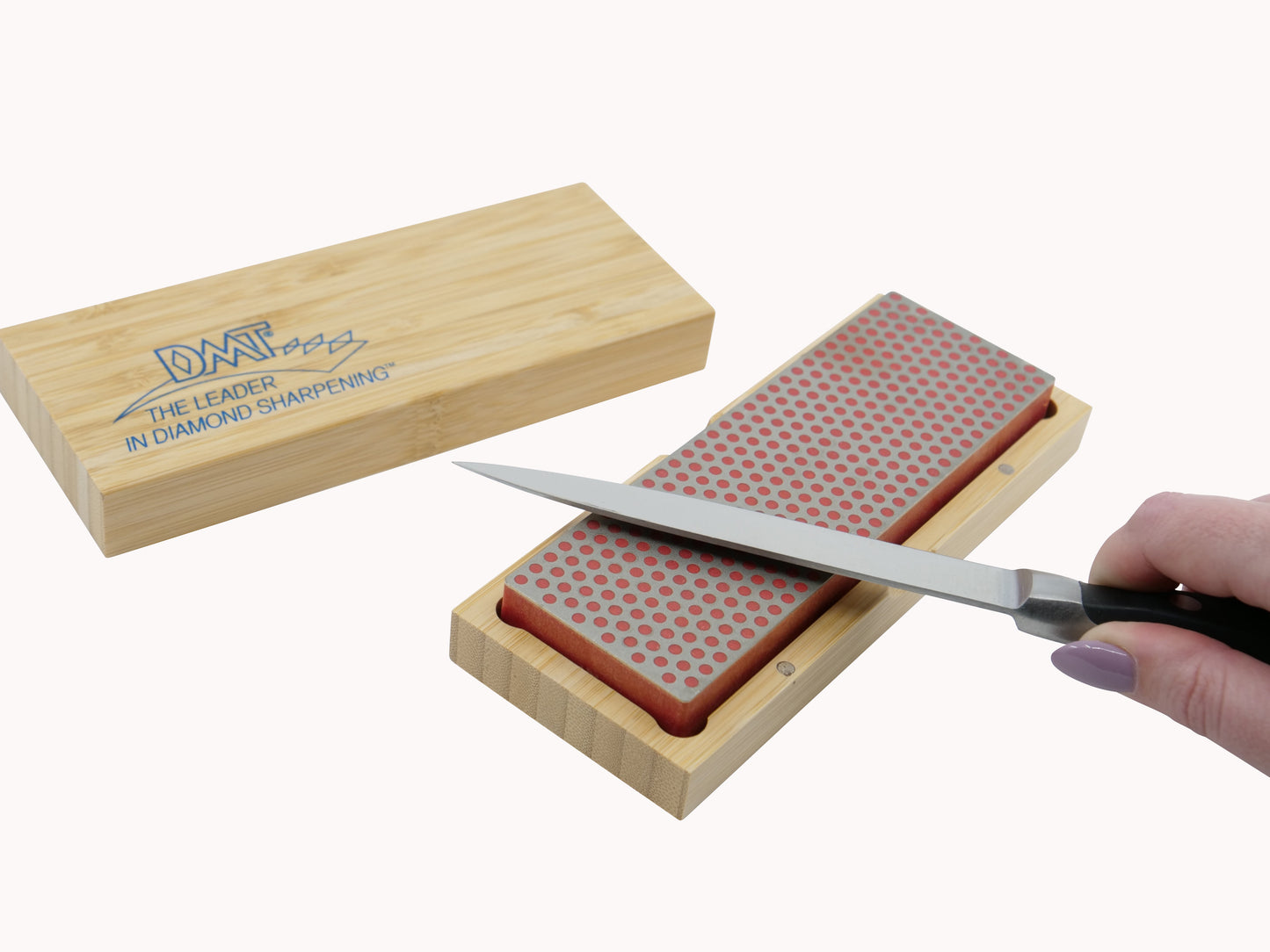 Dmt diamond sharpeners - 6-in. Diamond whetstone™ sharpener fine with wood box - the best knife sharpeners made in usa